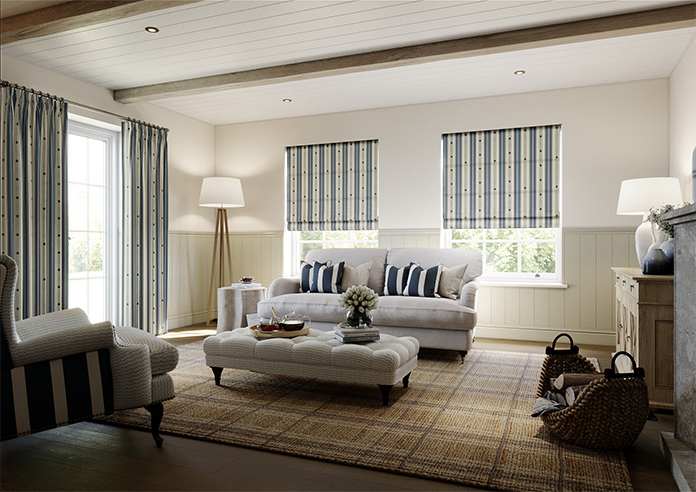 The British Stripe Co. William, Polzeath No.1 - Twist&Fit Roman Blind - Image 7